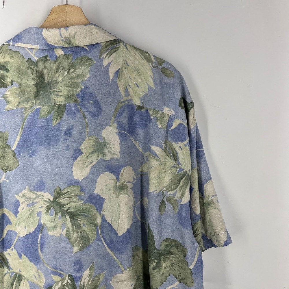 Tommy Bahama Mens Silk Tropical Leaf Camp Shirt Original Fit Jacquard Size 3XL - Picture 5 of 13